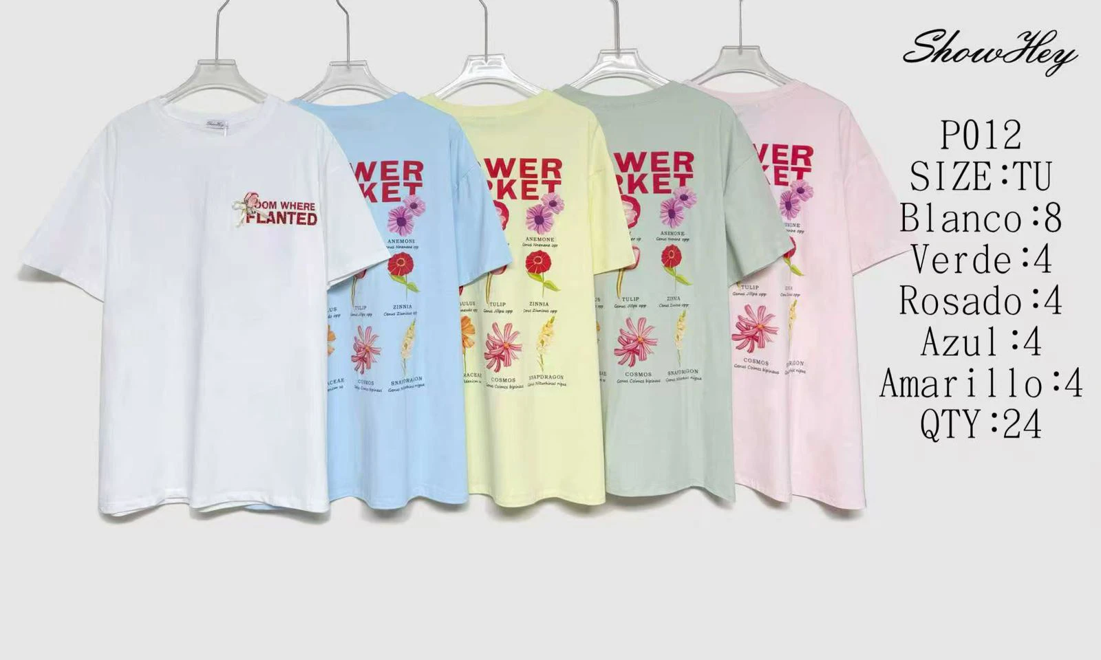 Playera Estampada con Diseño Floral-P012