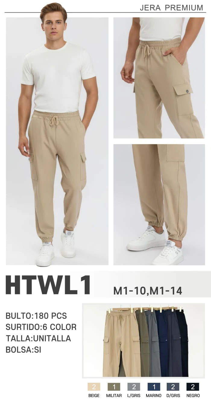 Pantalón Cargo Jogger para Hombre-HTWL1