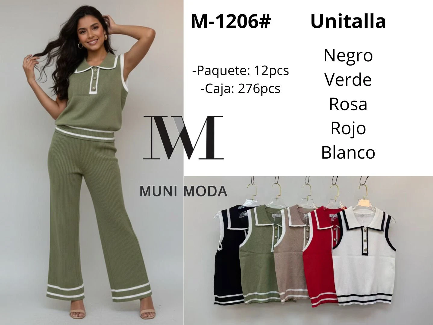 Blusa de punto con cuello-M-1206