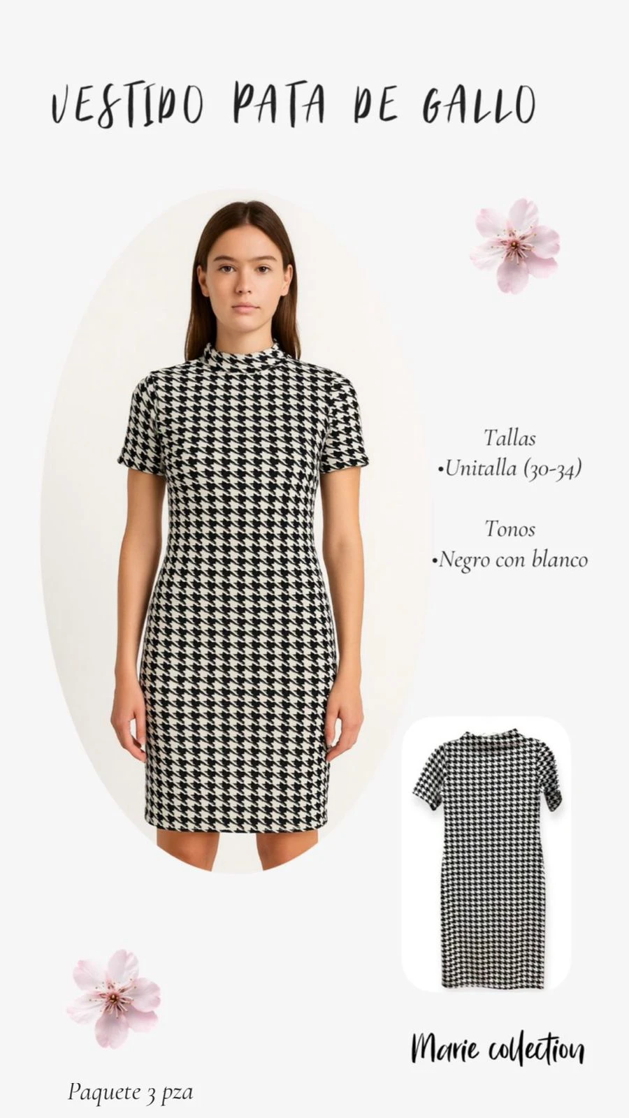 Vestido pata de gallo-72292