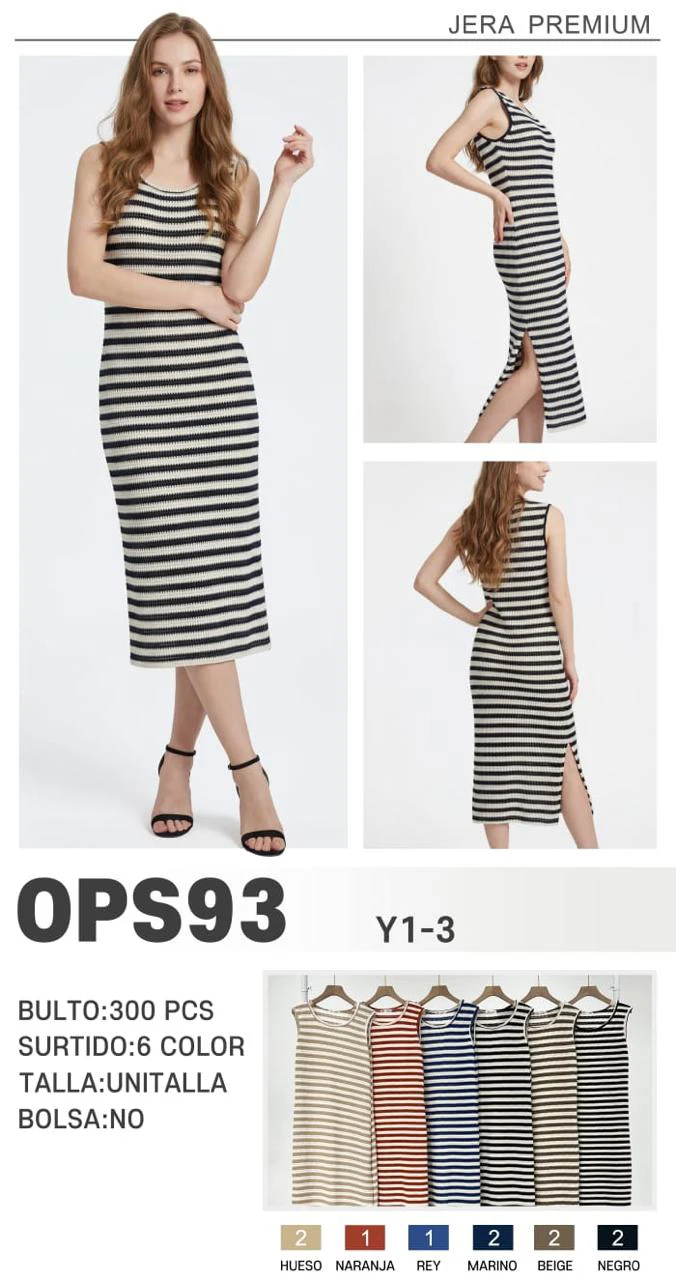 Vestido de tirantes a rayas-OPS93