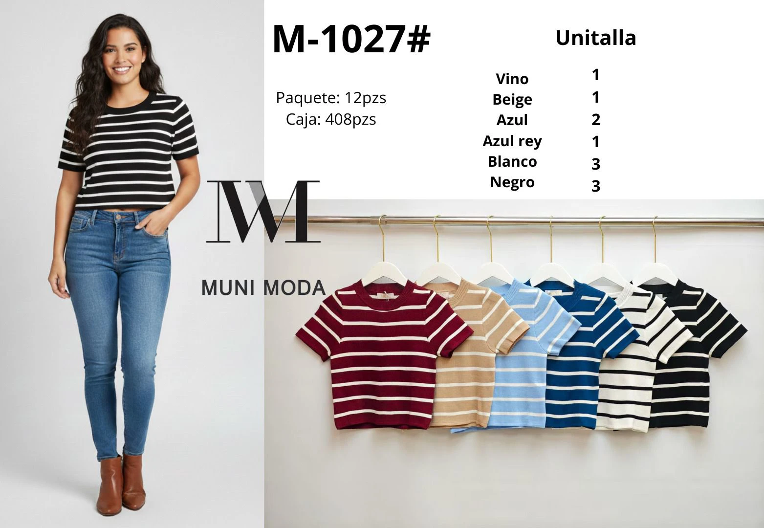 Crop Top a Rayas-M-1027