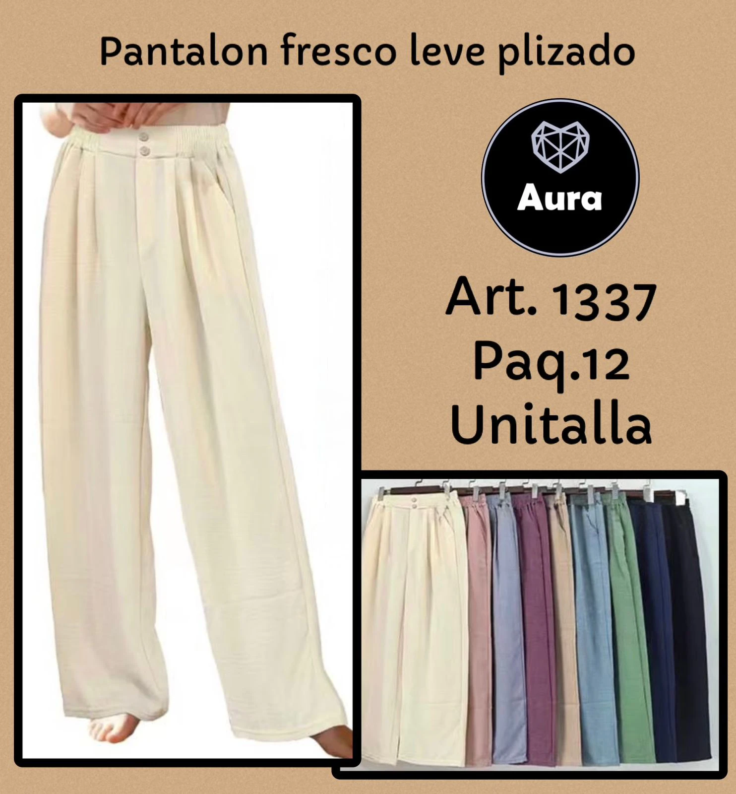 Pantalón Plisado de Mujer-1337