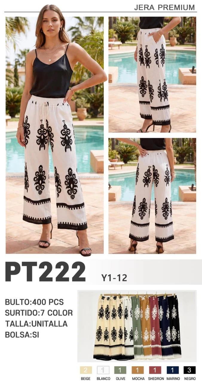 Pantalones Palazzo Estampados para Mujer-PT222