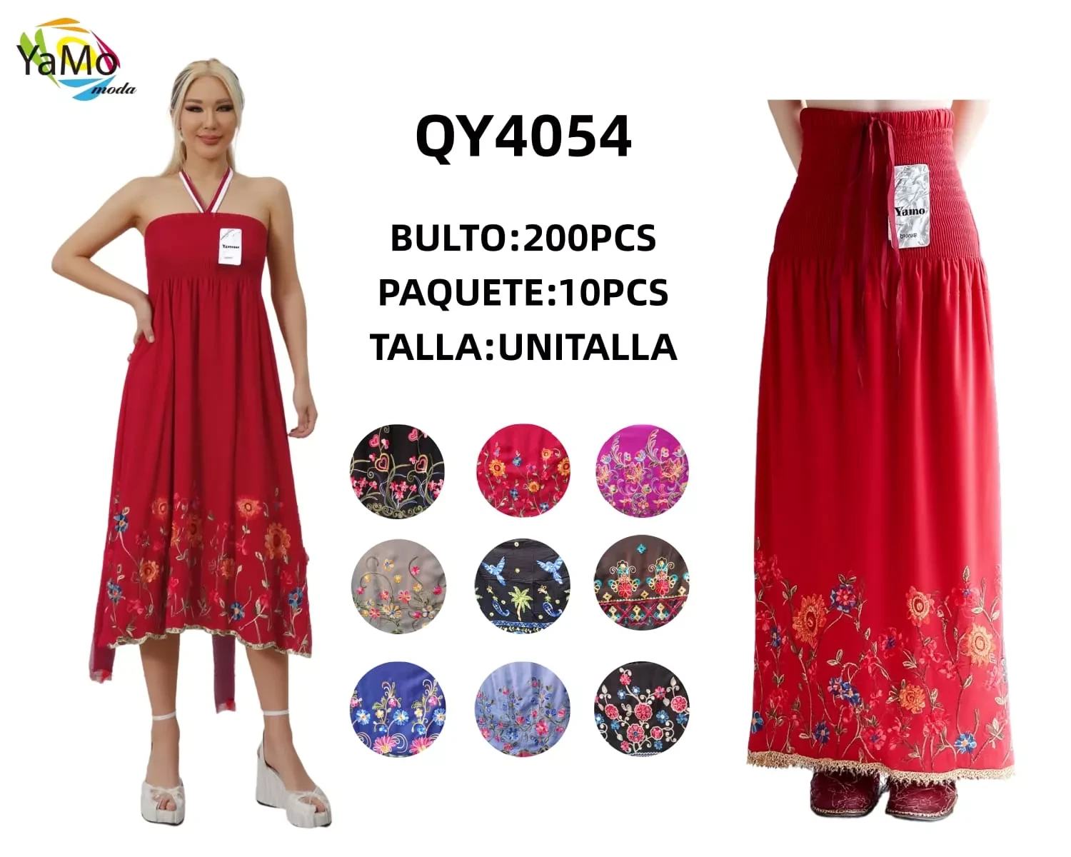 Vestido Largo Estampado Floral-QY4054