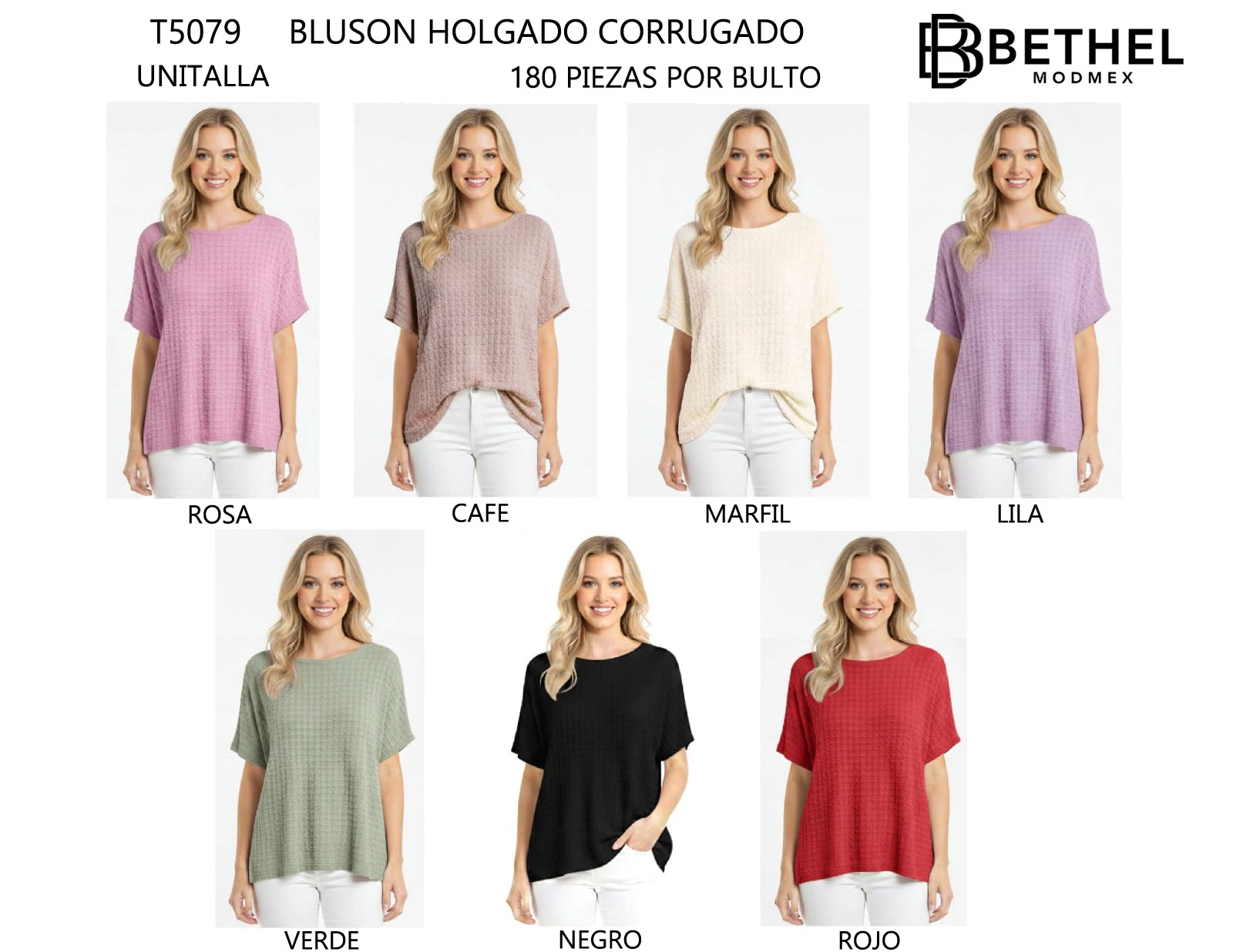 Blusón holgado corrugado-T5079
