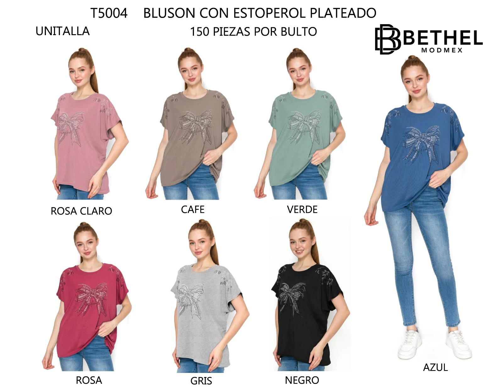 Blusón con Estoperol Plateado-T5004