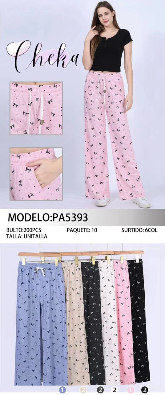 Pantalones de Pijama con Estampado de Lazos-PA5393