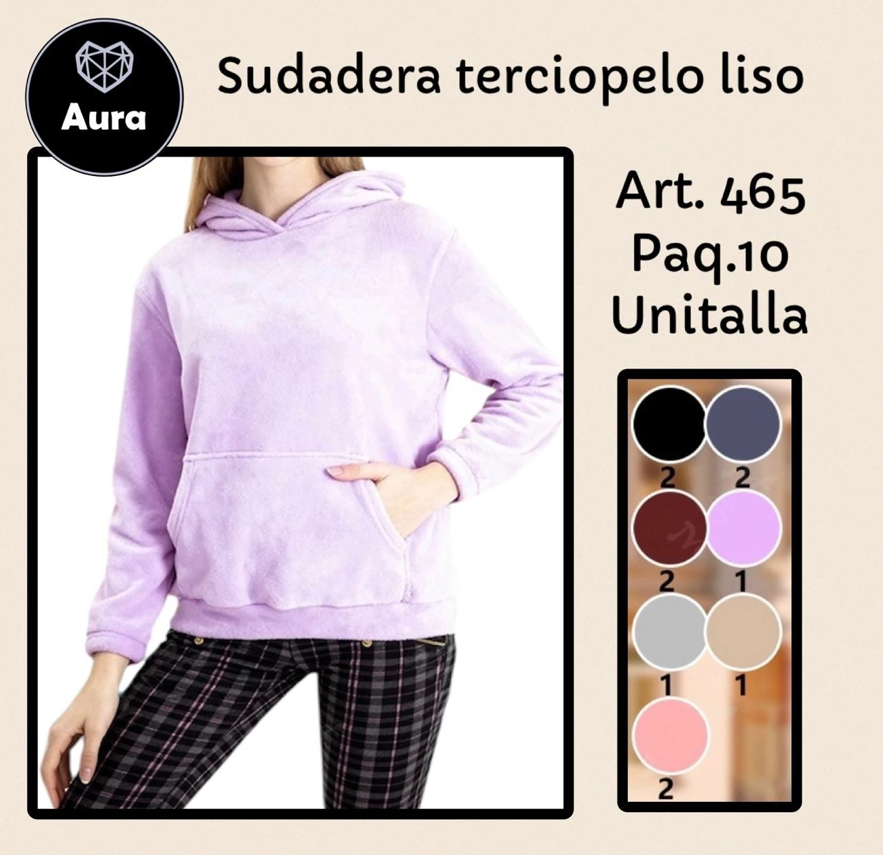 Sudadera terciopelo liso-465