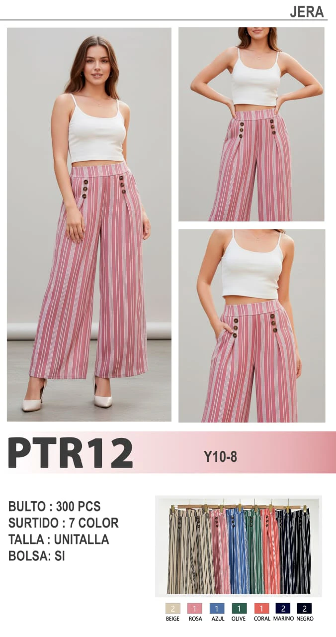 Pantalones palazzo de rayas-PTR12