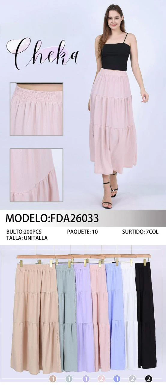 Falda larga de capas-FDA26033