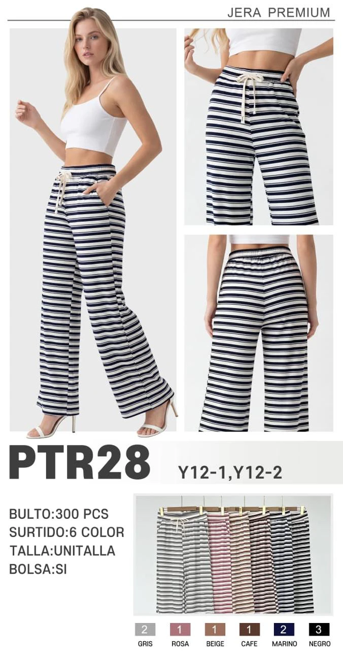 Pantalón palazzo a rayas-PTR28