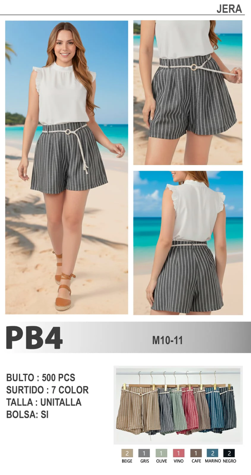 Shorts a rayas con cinturón-PB4
