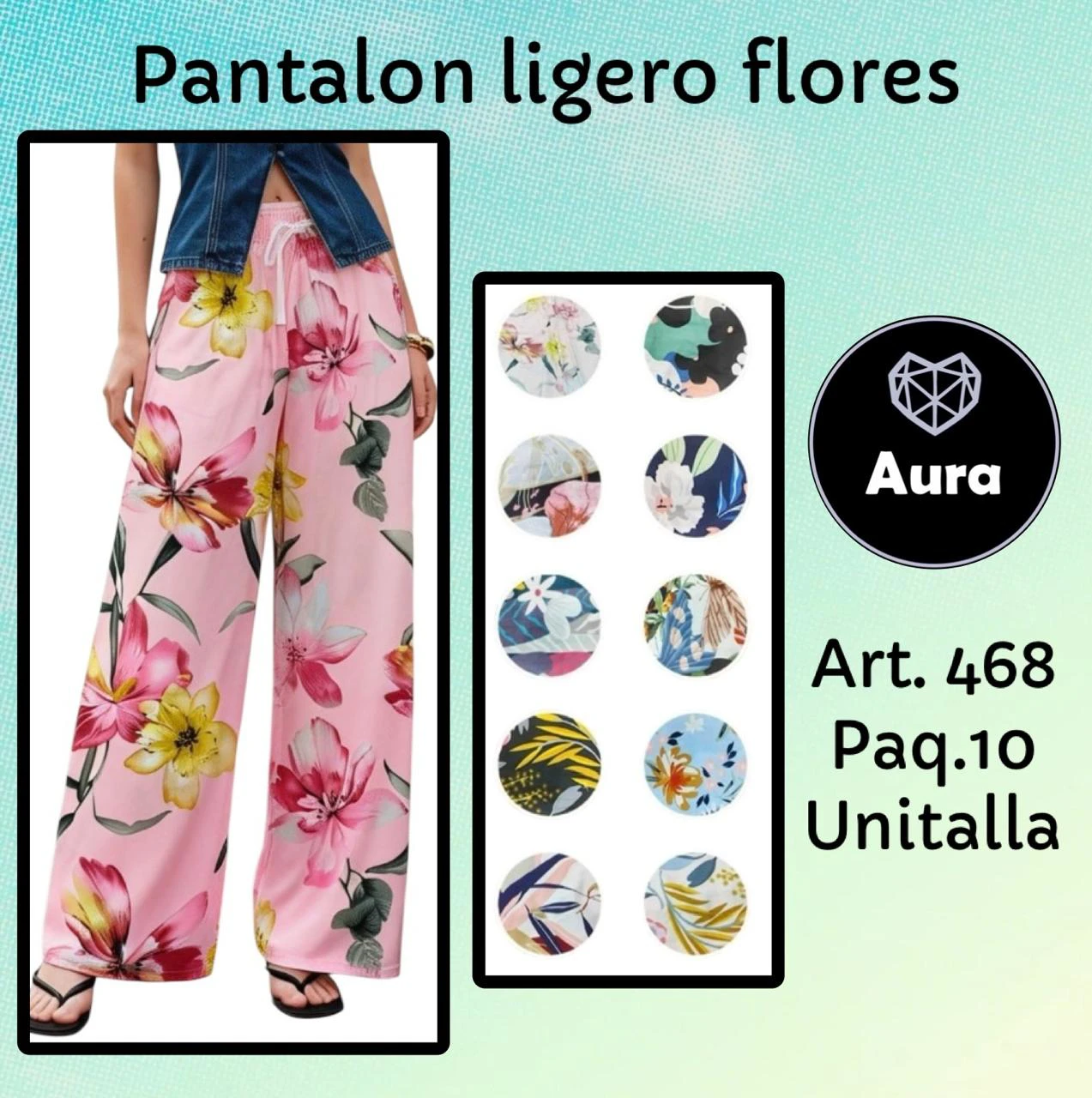 Pantalón ligero flores-468