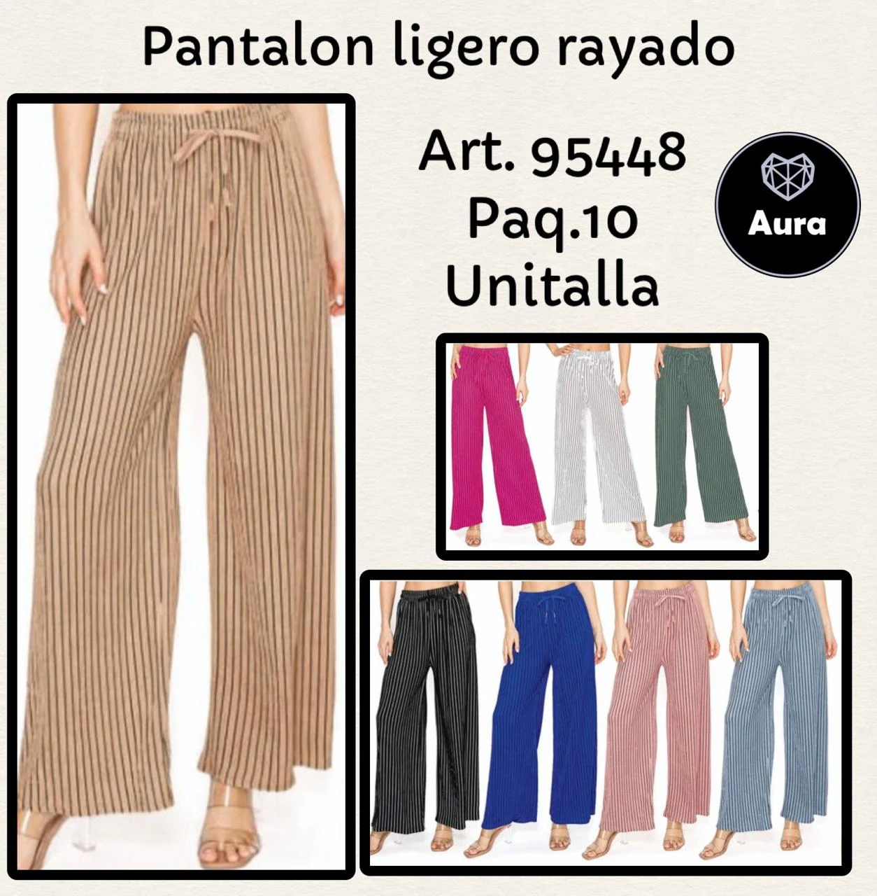 Pantalón ligero rayado-95448