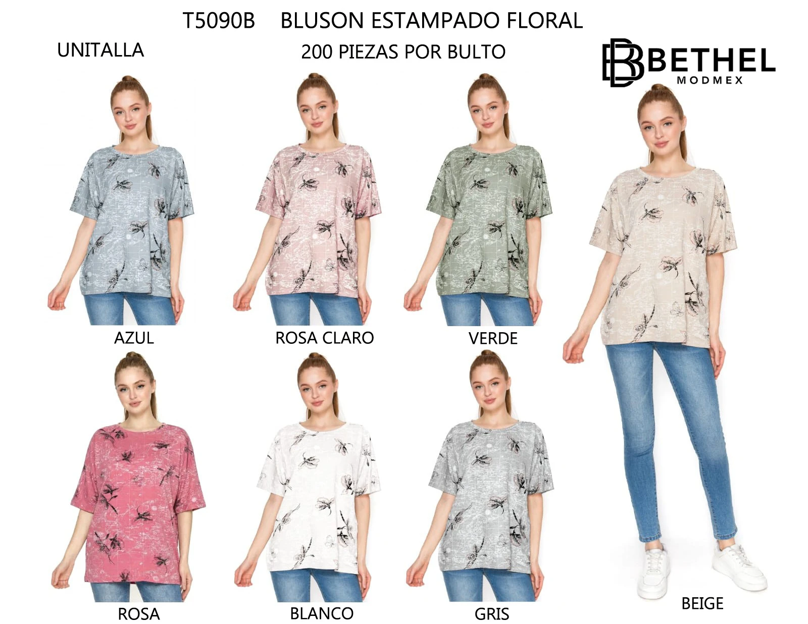 Blusón estampado floral-T5090B