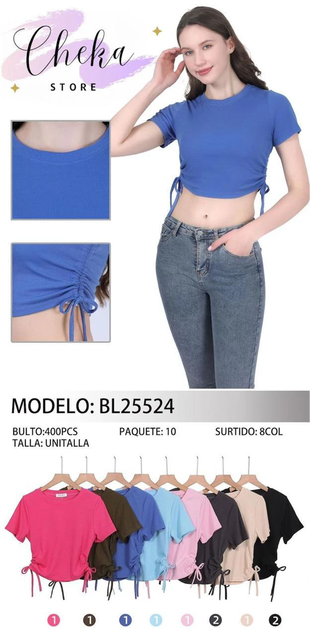 Playera con jareta lateral-BL25524