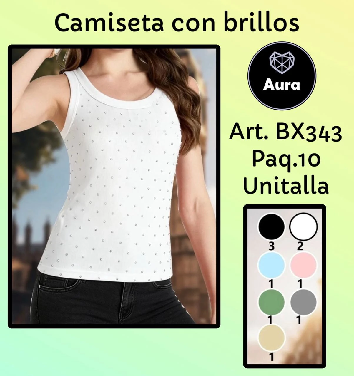 Camisetas Tirantes con Brillantes-BX343