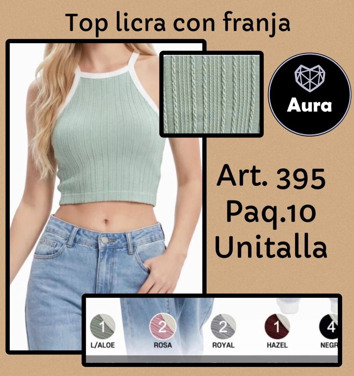 Top de licra con franja-395
