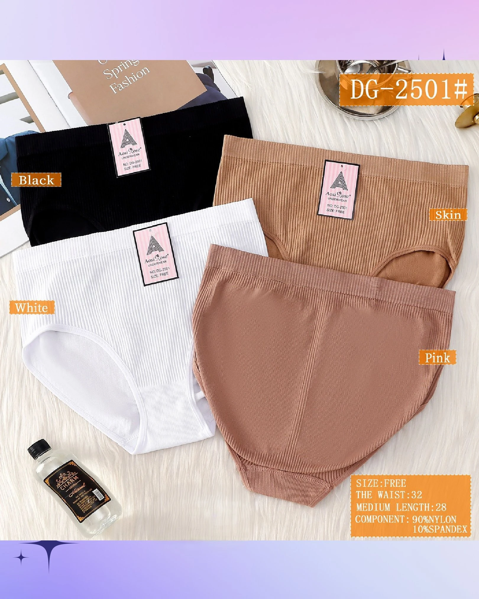 Braguitas acanaladas para mujer-DG-2501