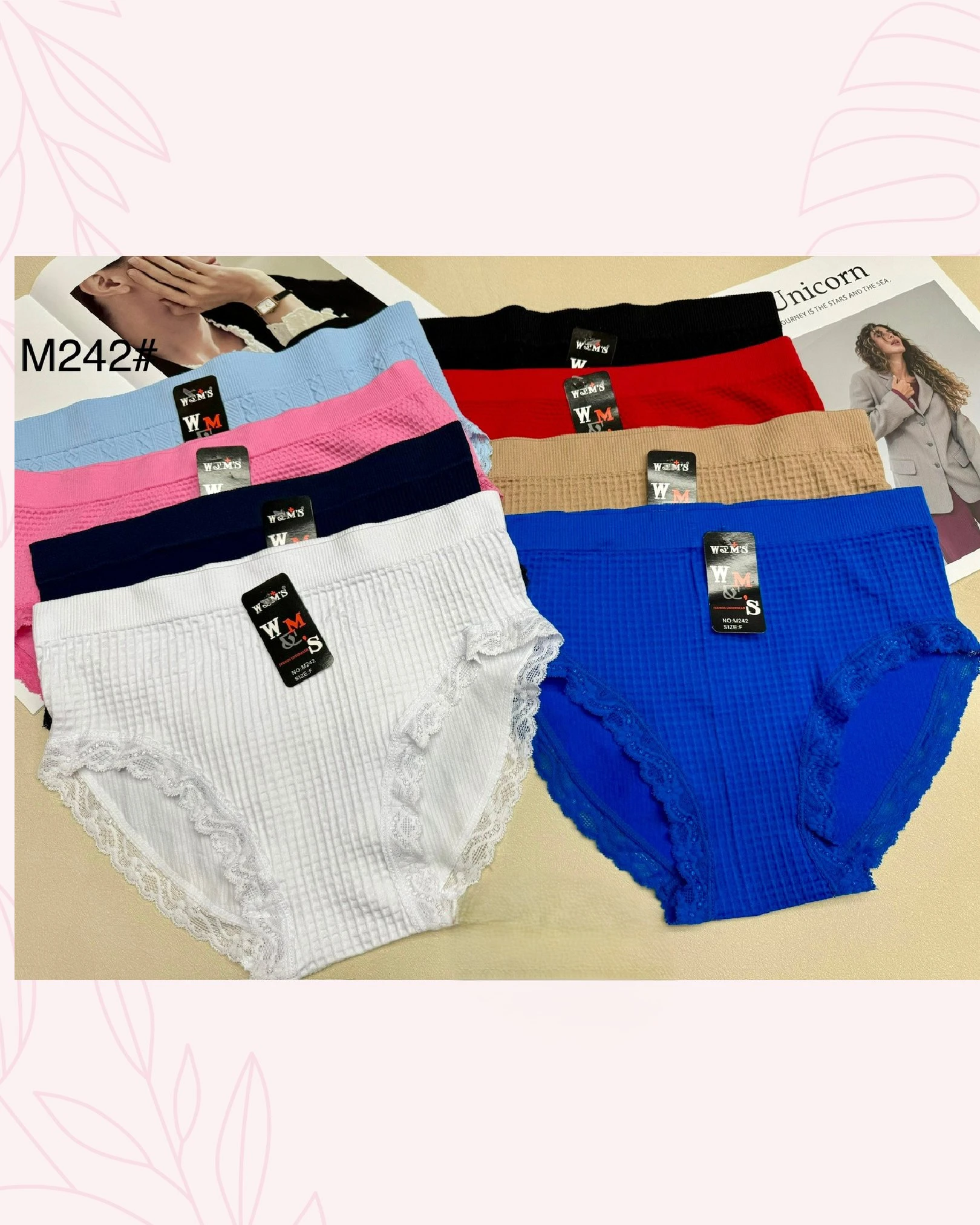 Pantaletas de mujer con detalle de encaje-M242