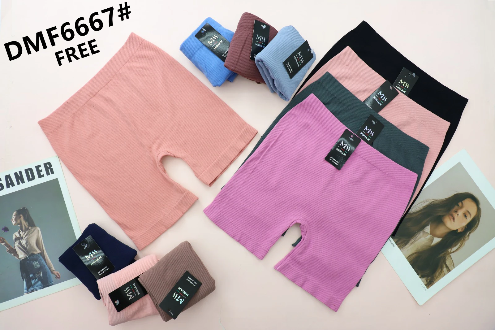 Shorts Biker Elásticos Acanalados-DMF6667