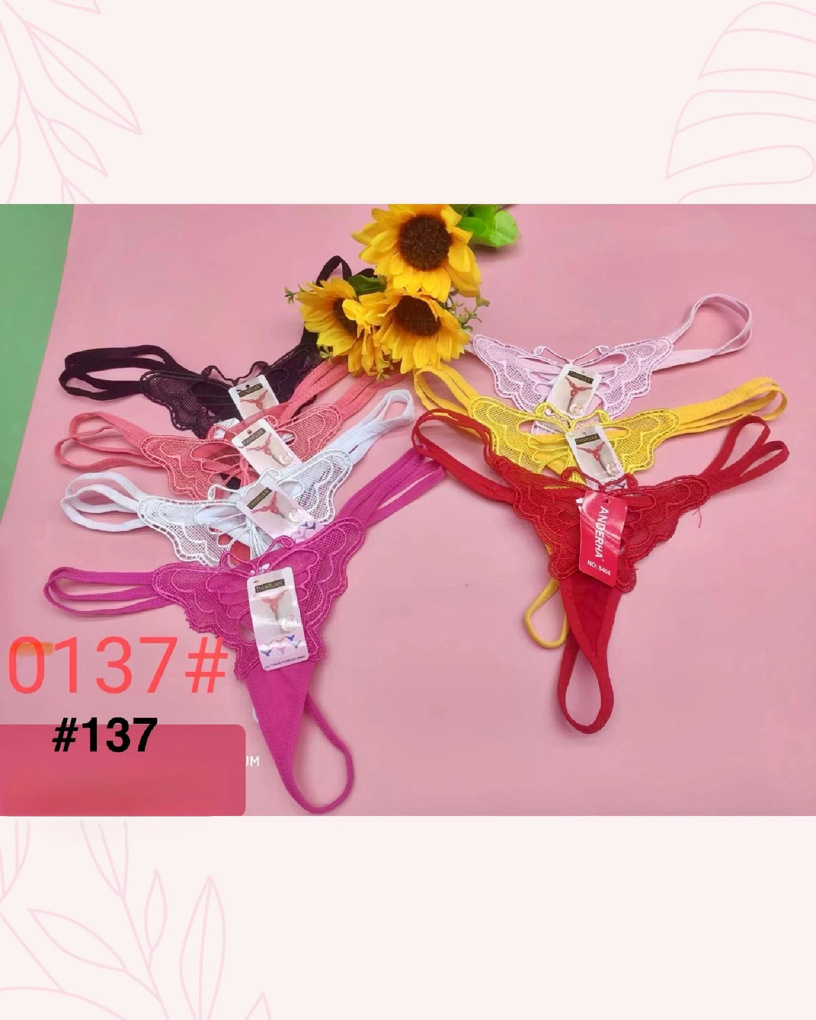 Tangas de encaje con diseño de mariposa-137