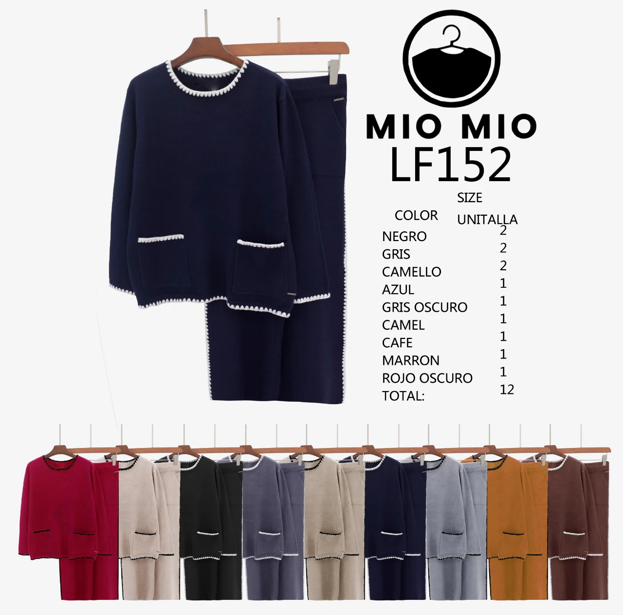Conjunto de punto con ribete en contraste-LF152