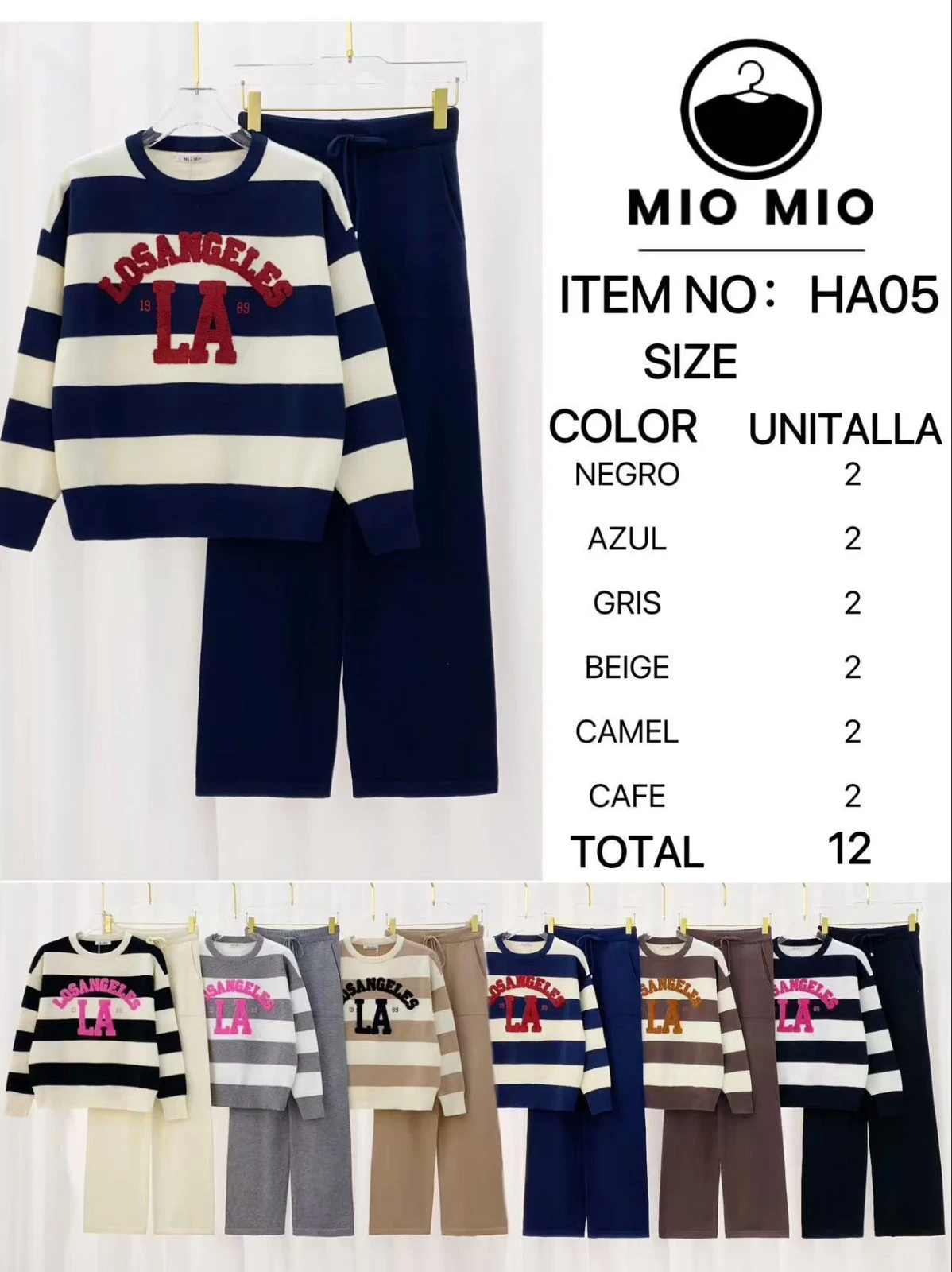 Conjunto suéter y pantalón estilo casual-HA05