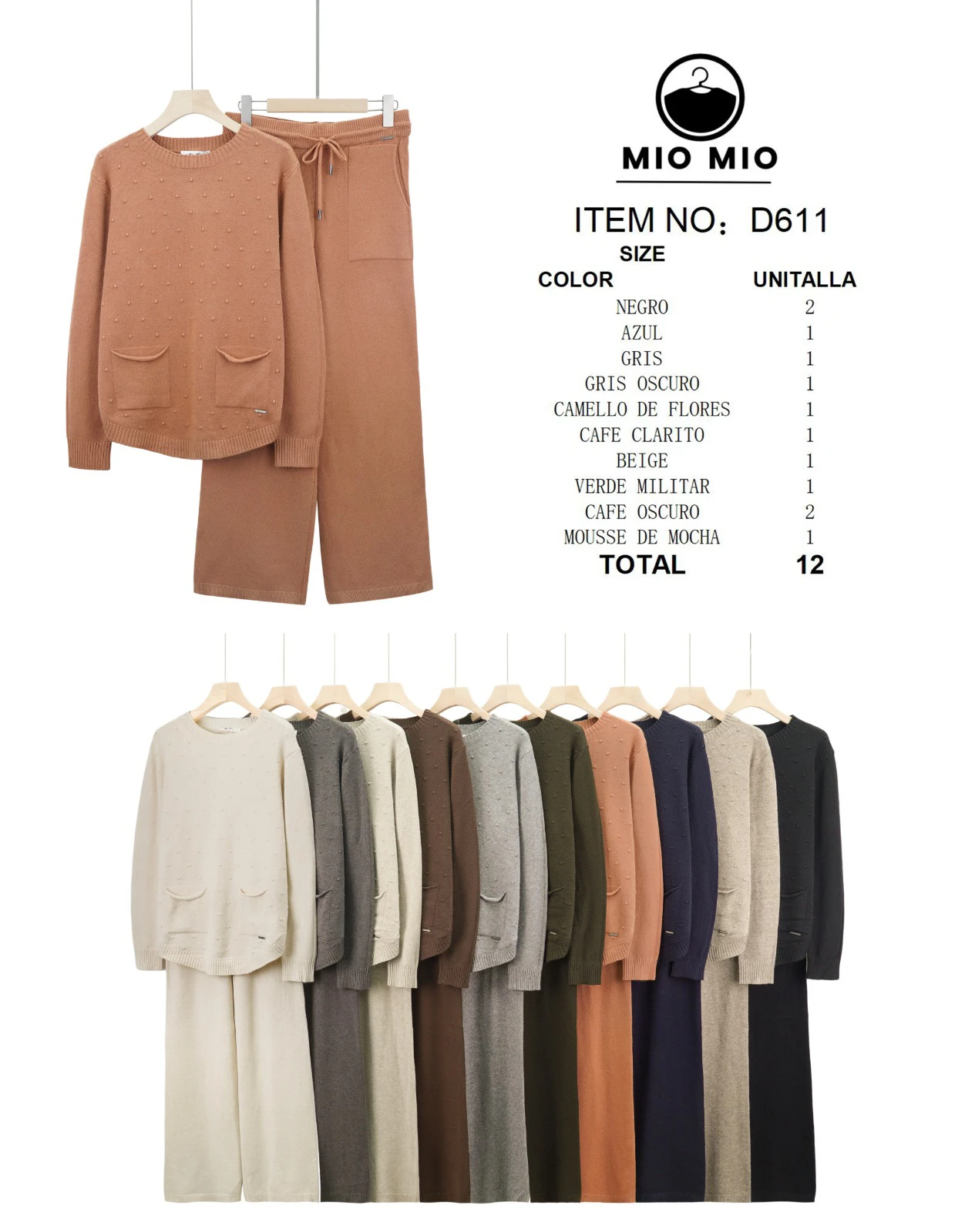 Conjunto de suéter y pantalón-D611