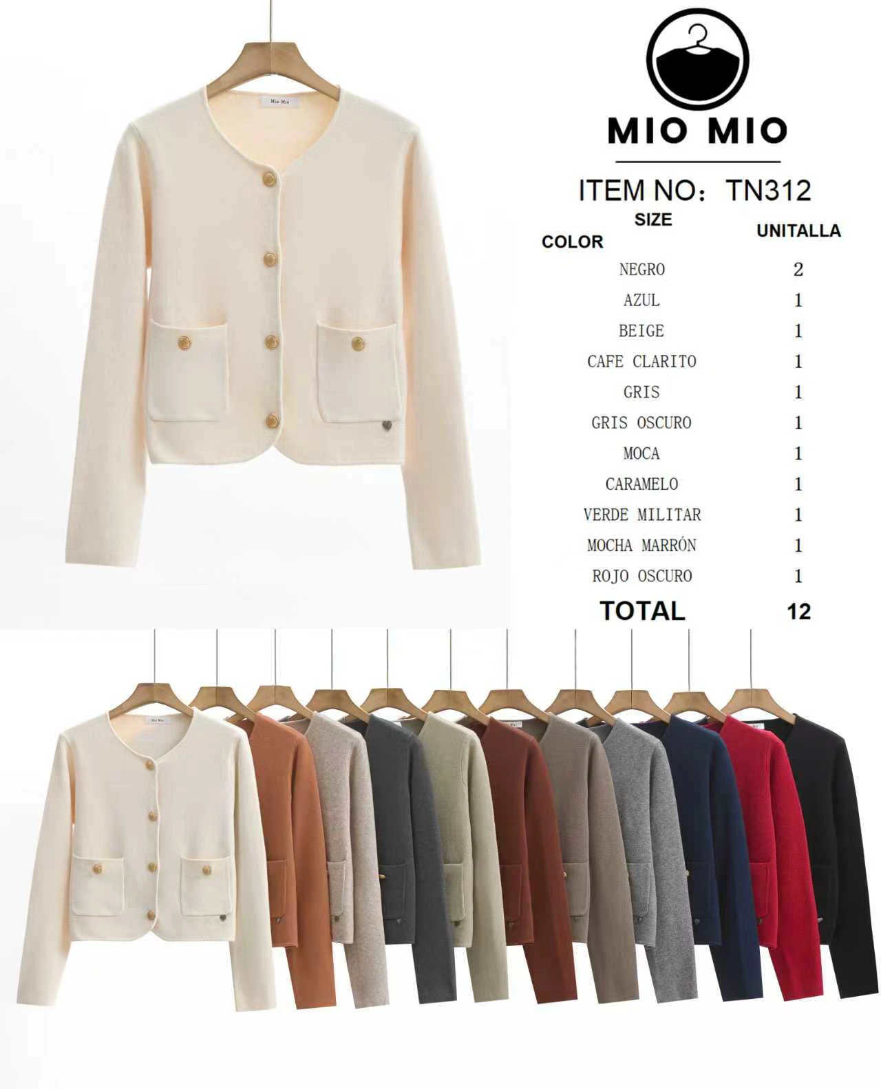 Cardigan de punto con bolsillos-TN312