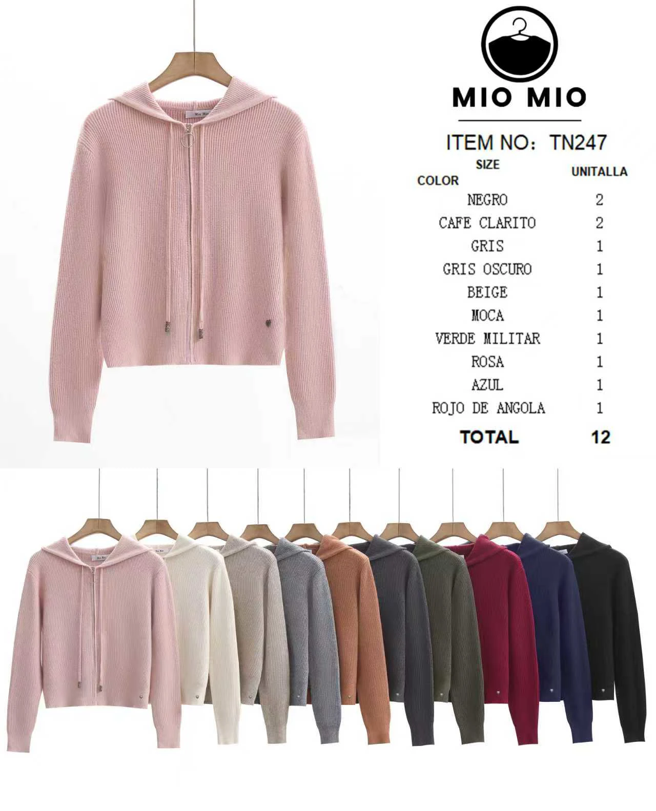 Sudadera con capucha y cremallera-TN247