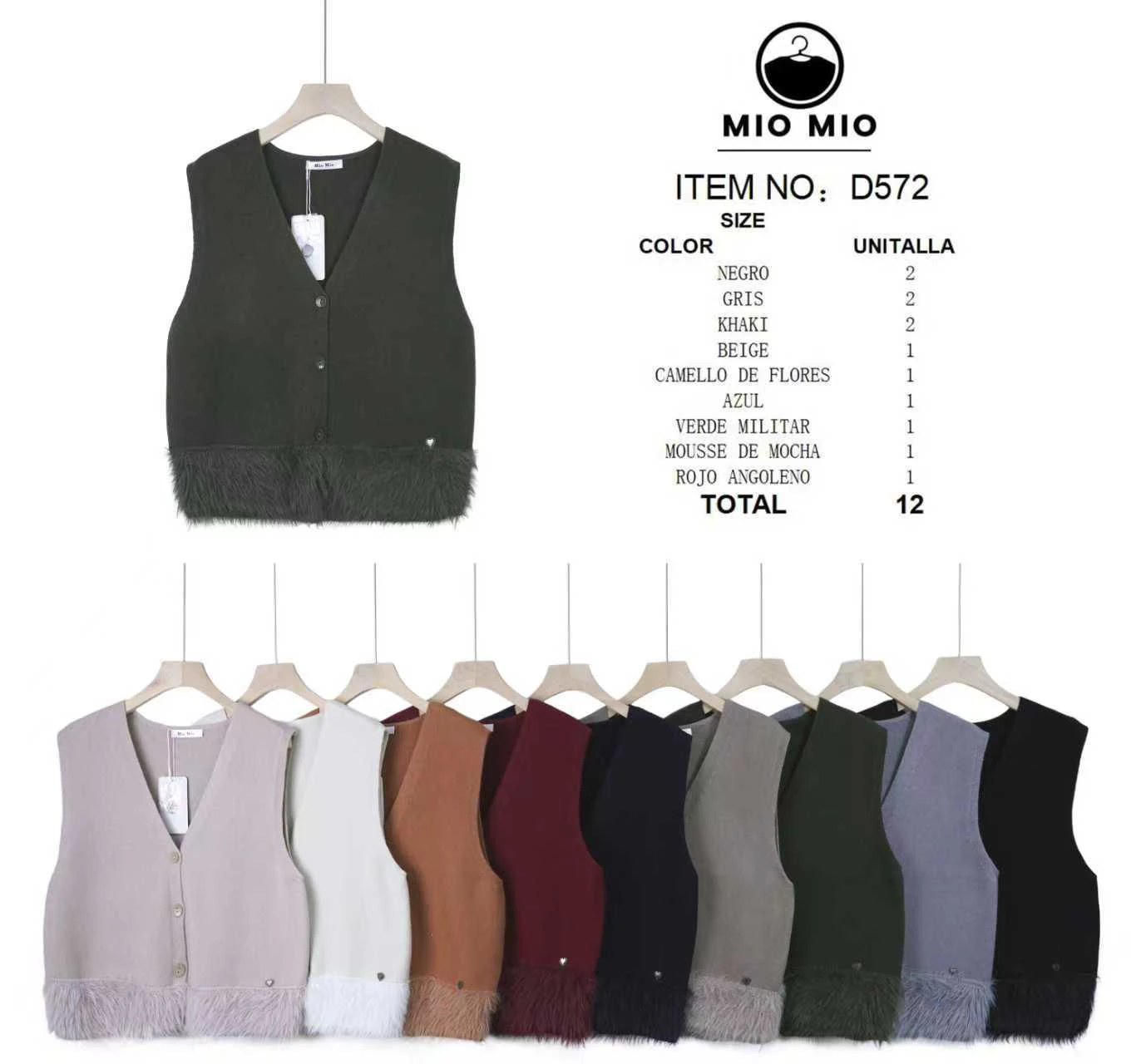 Chaleco con detalles de pelo sintético-D572