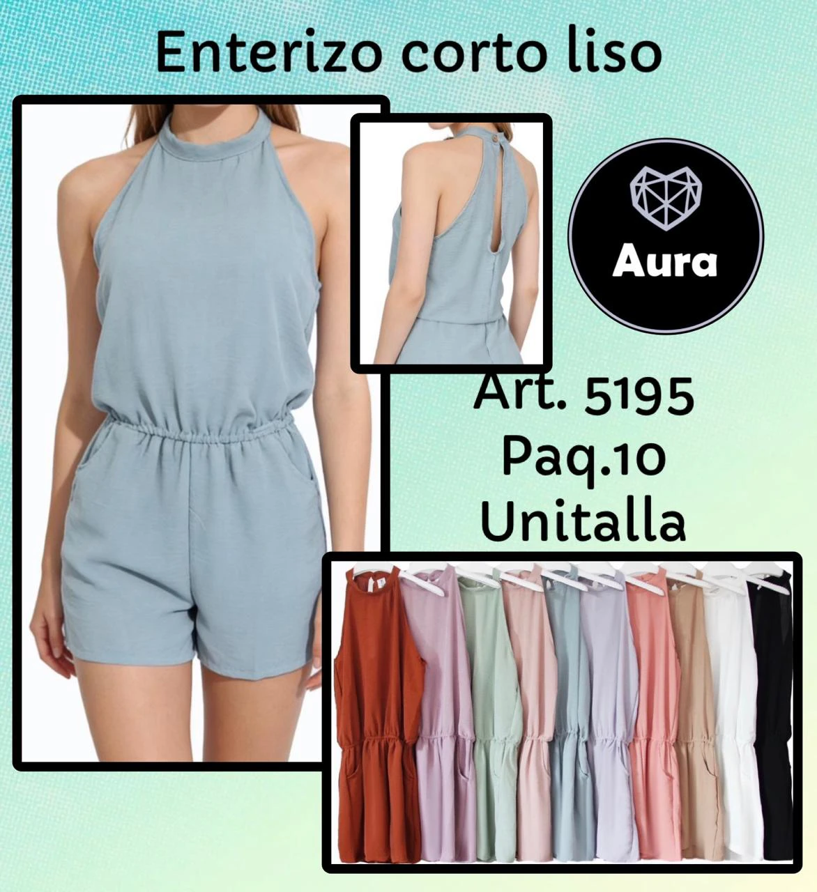 Enterizo corto liso-5195