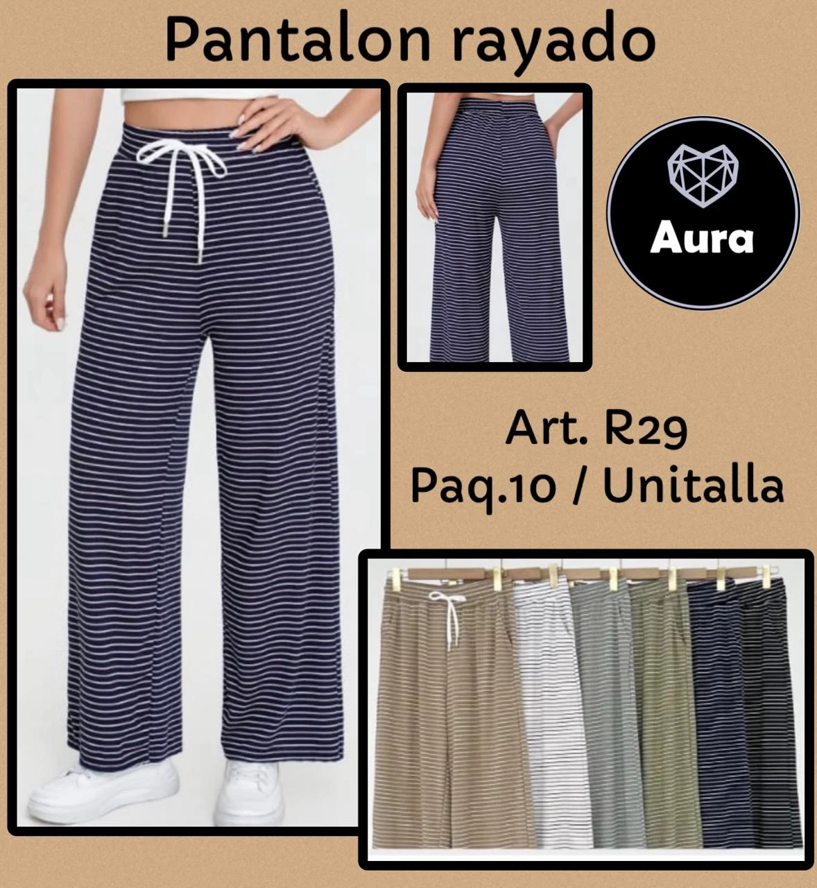 Pantalón Rayado de Mujer-R29
