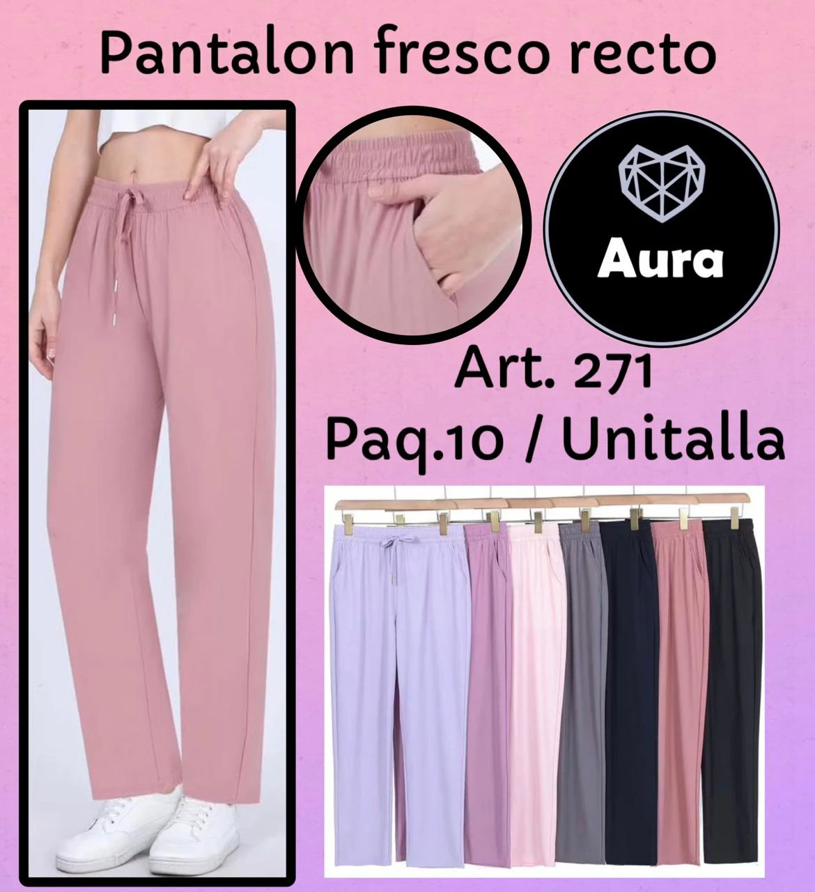 Pantalón fresco recto-271