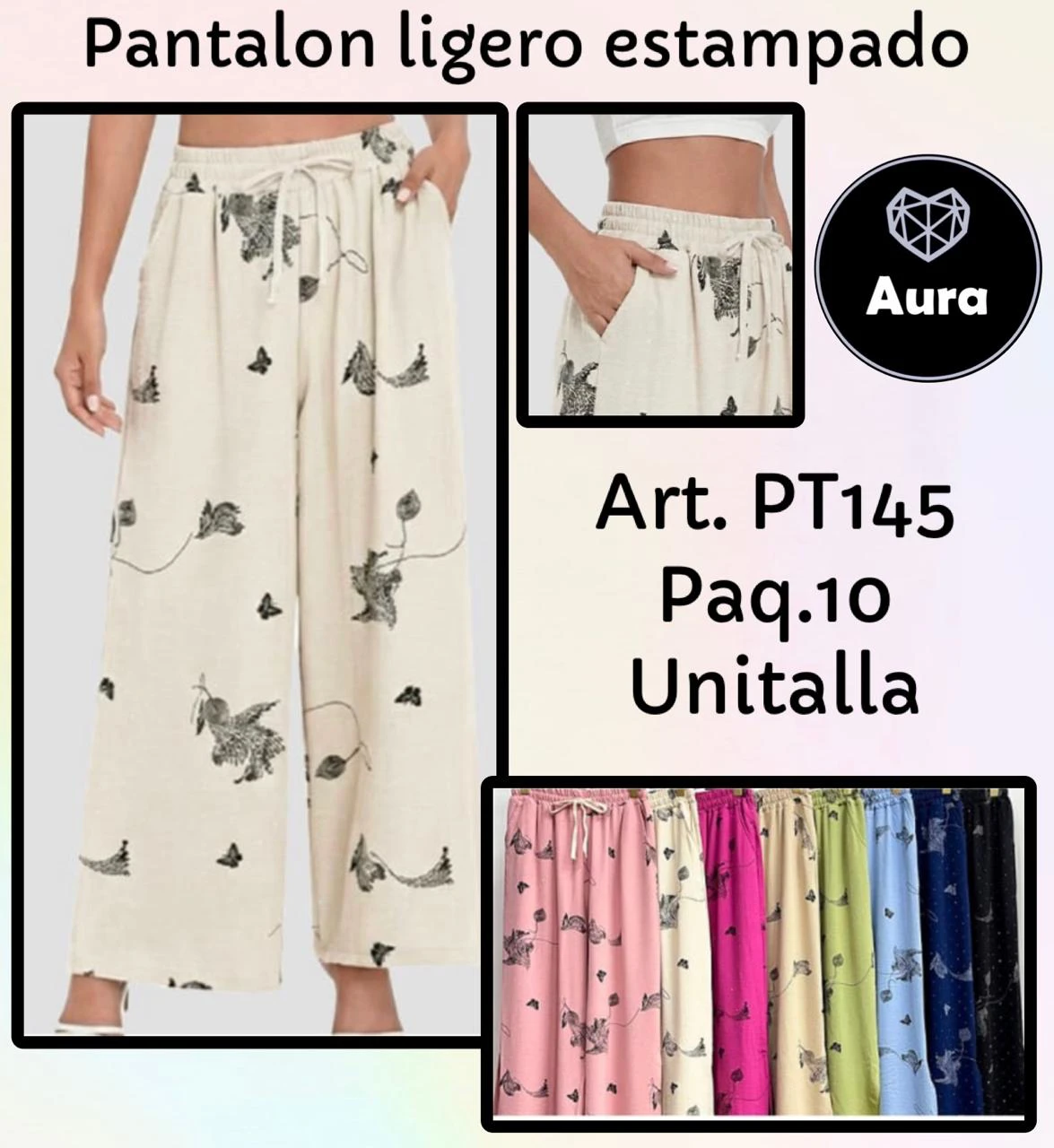 Pantalón ligero estampado-PT145