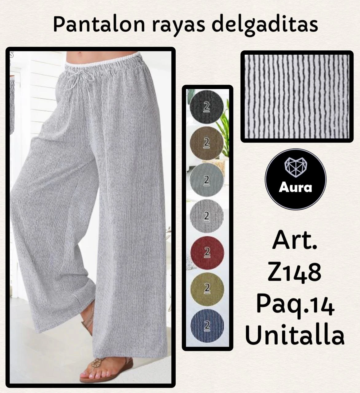 Pantalón de rayas delgaditas-Z148