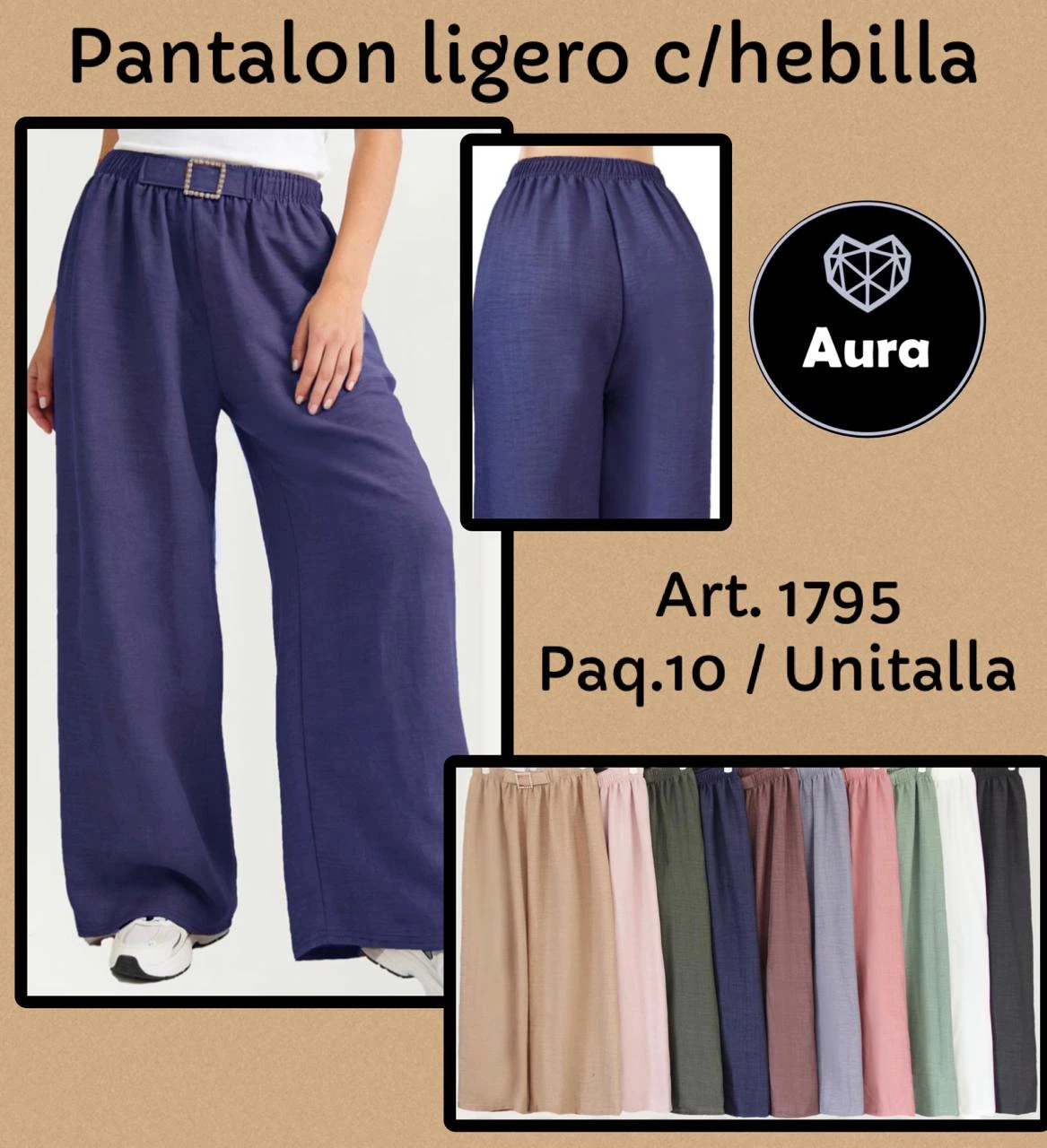 Pantalón ligero con hebilla-1795
