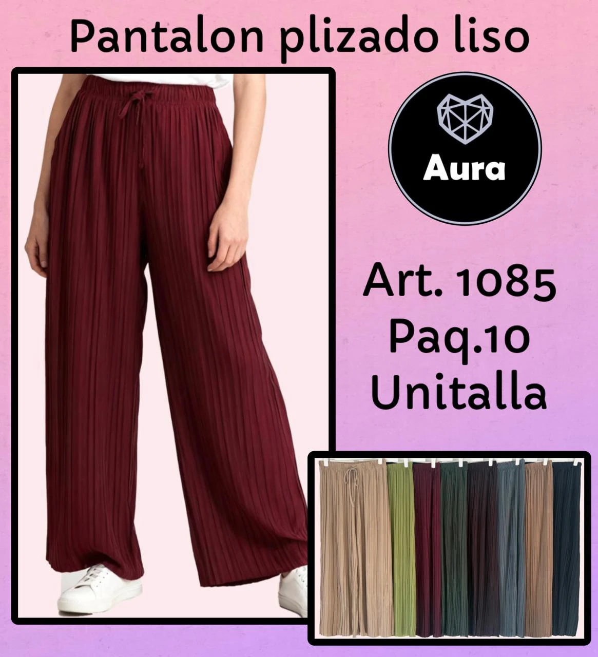 Pantalón Plisado Liso-1085