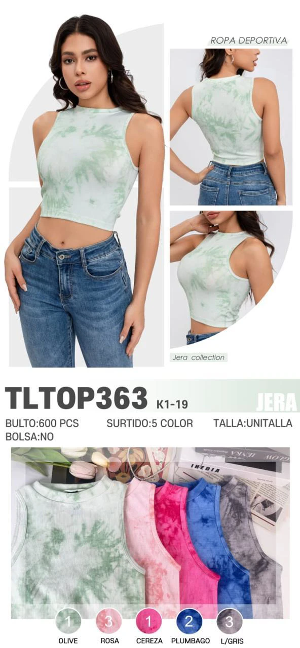 Top deportivo sin mangas con estampado tie-dye-TLTOP363