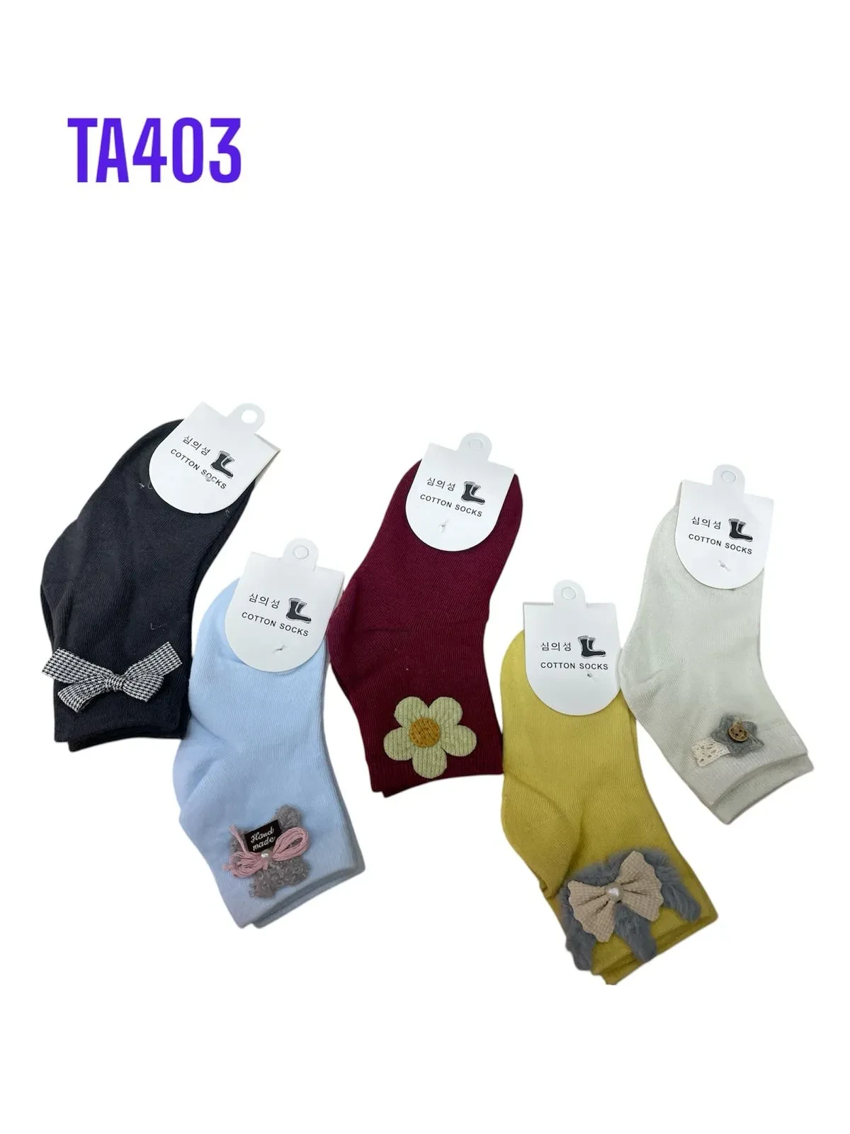 Calcetines de algodón con detalles-TA403