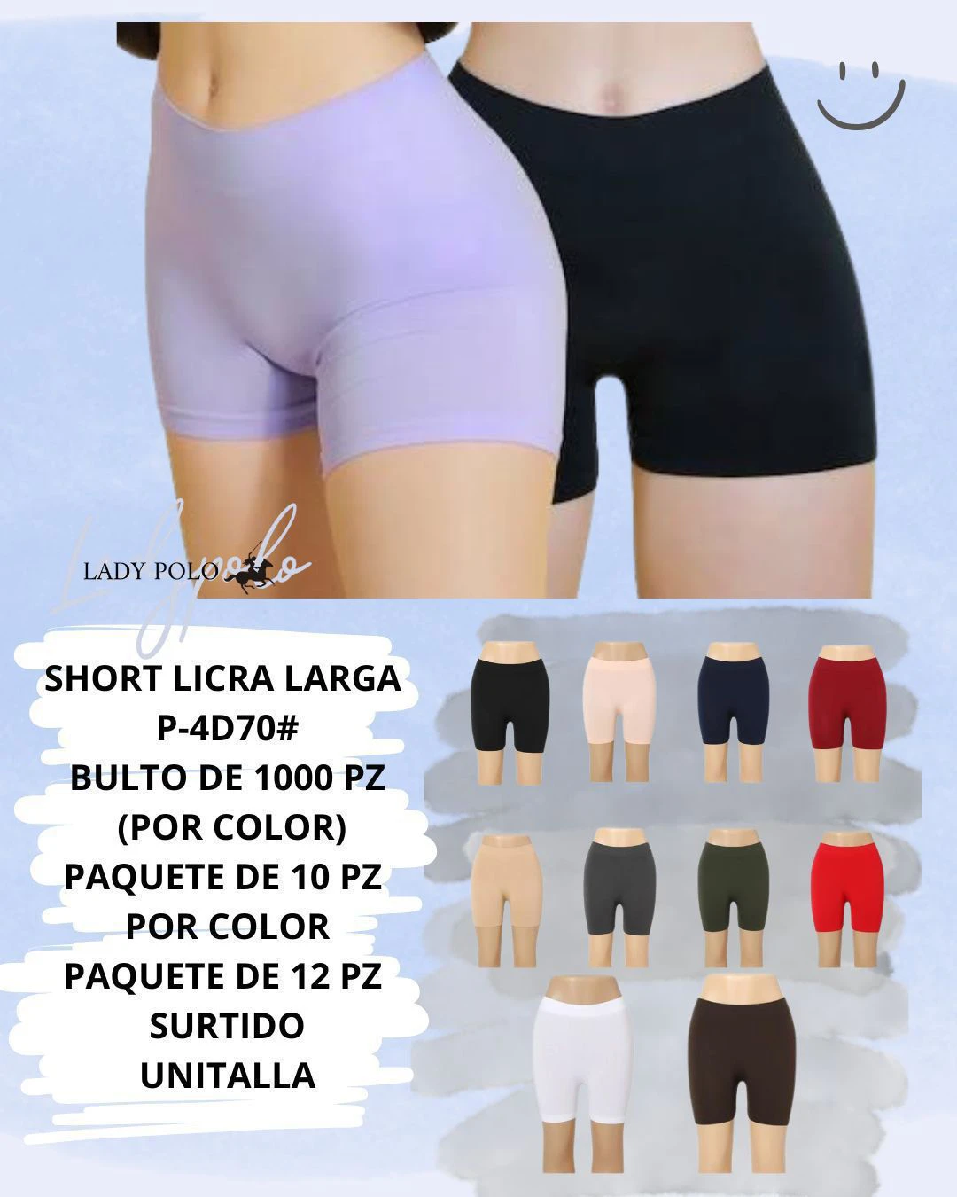 Shorts de Licra Largos-P-4D70