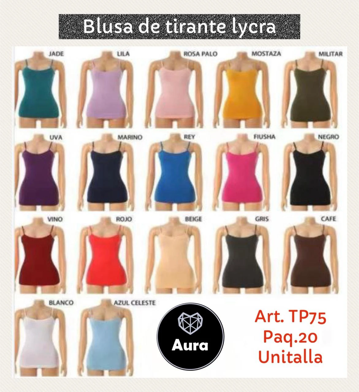 Blusa de Tirantes de Licra-TP75