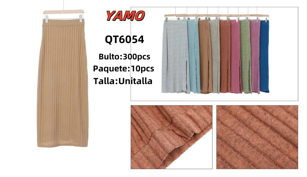 Falda larga de punto-QT6054