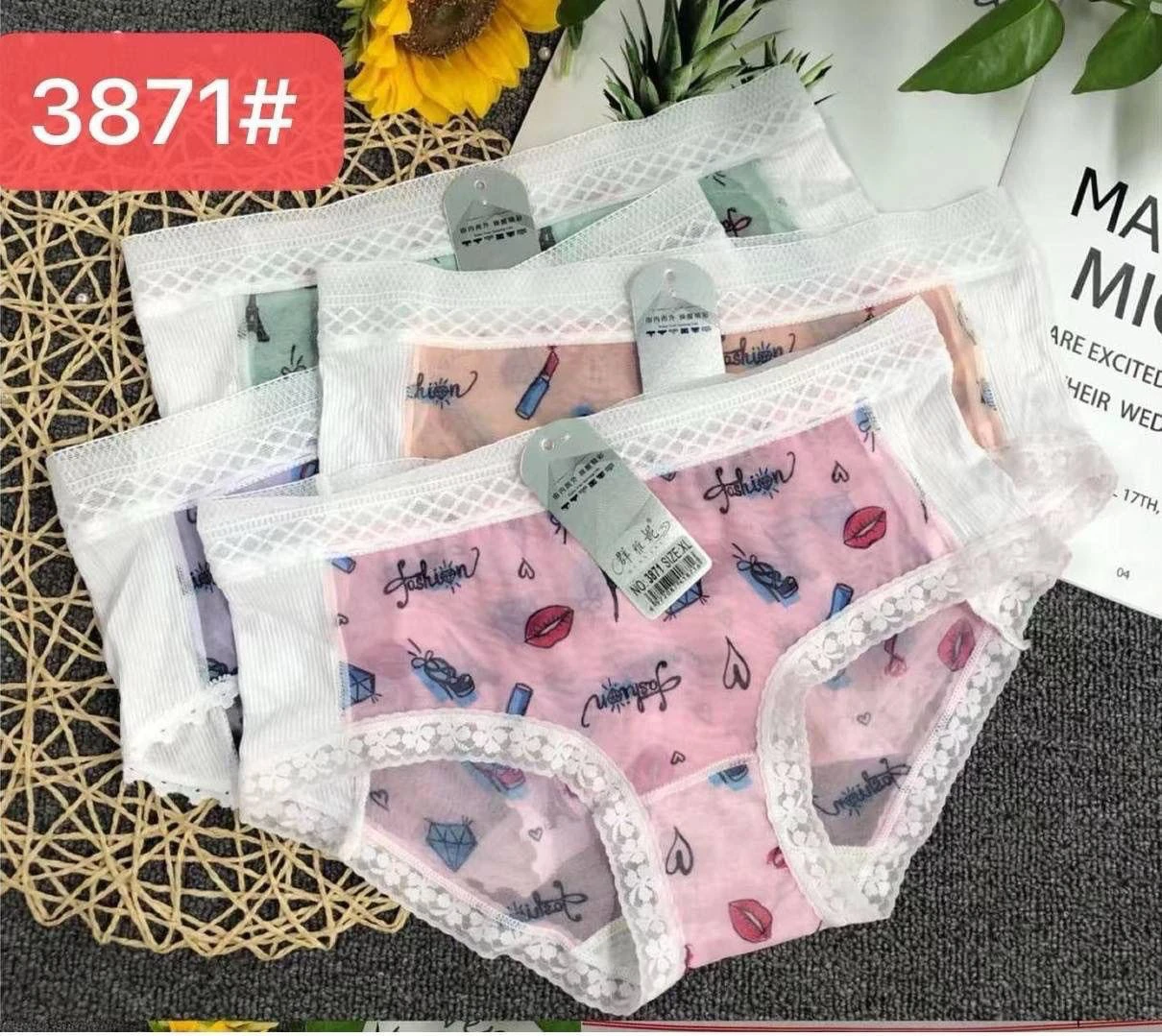 Braguitas de mujer con estampado de moda-3871