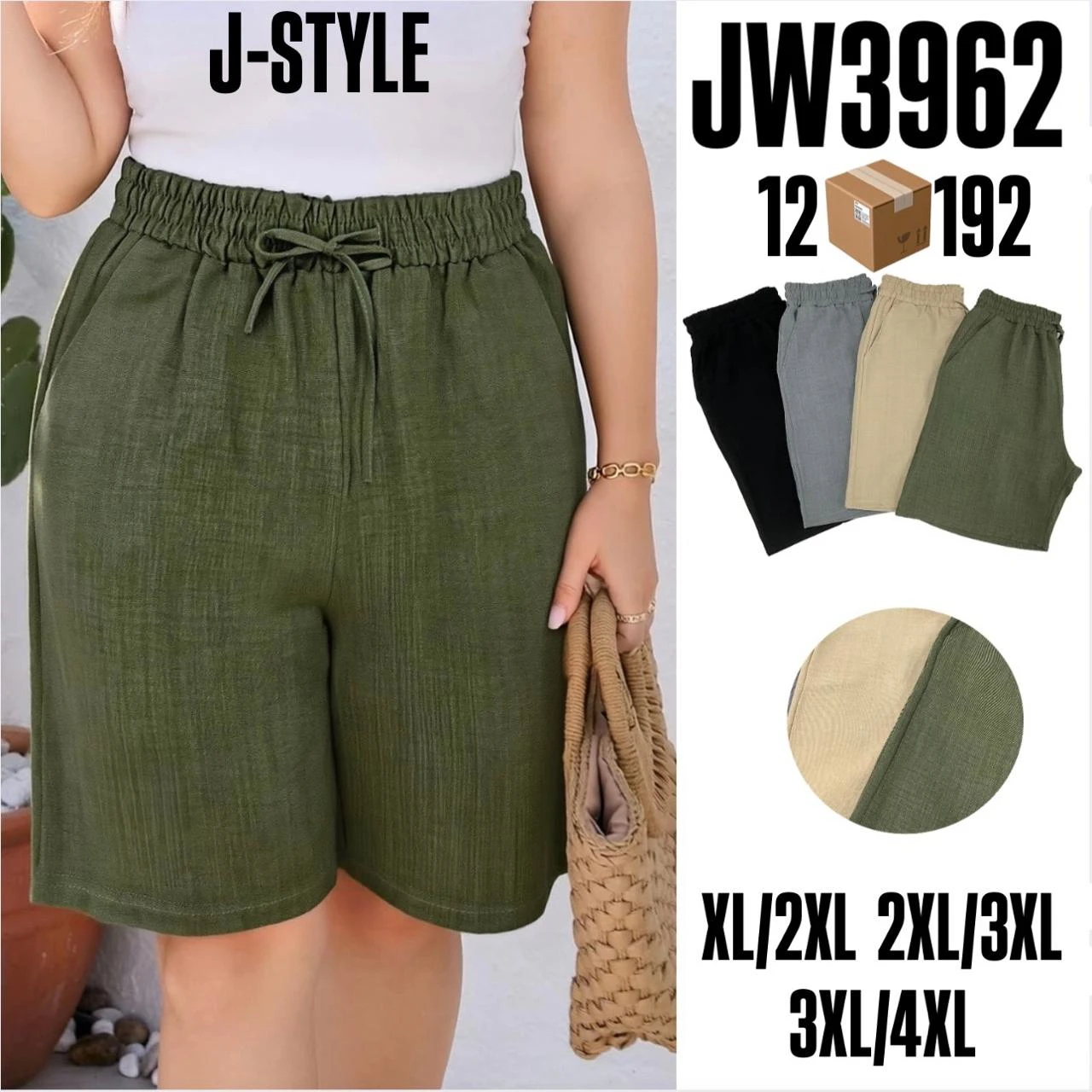 Shorts de mujer con cintura elástica J-STYLE-JW3962