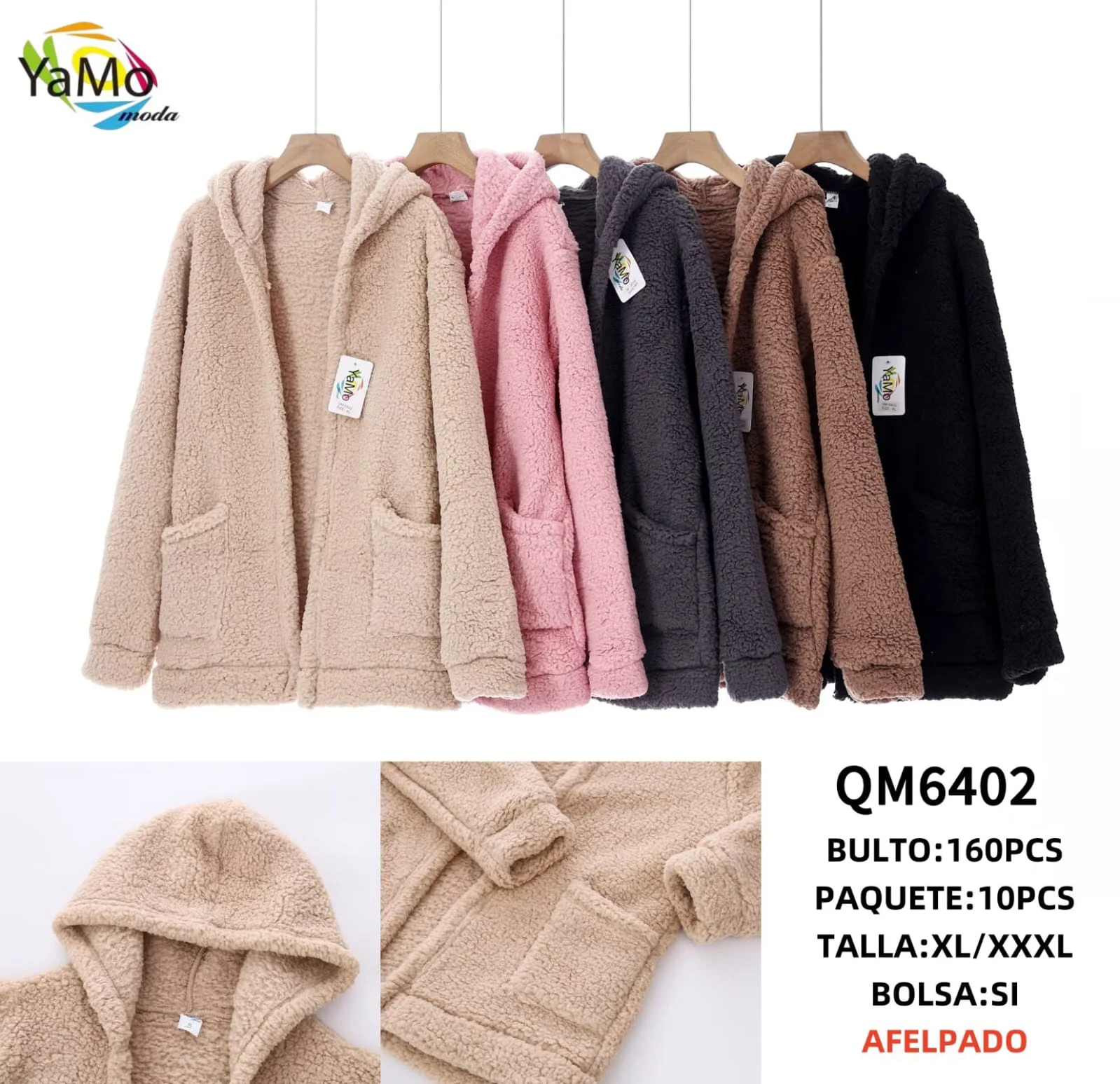 Chamarra afelpada con capucha-QM6402