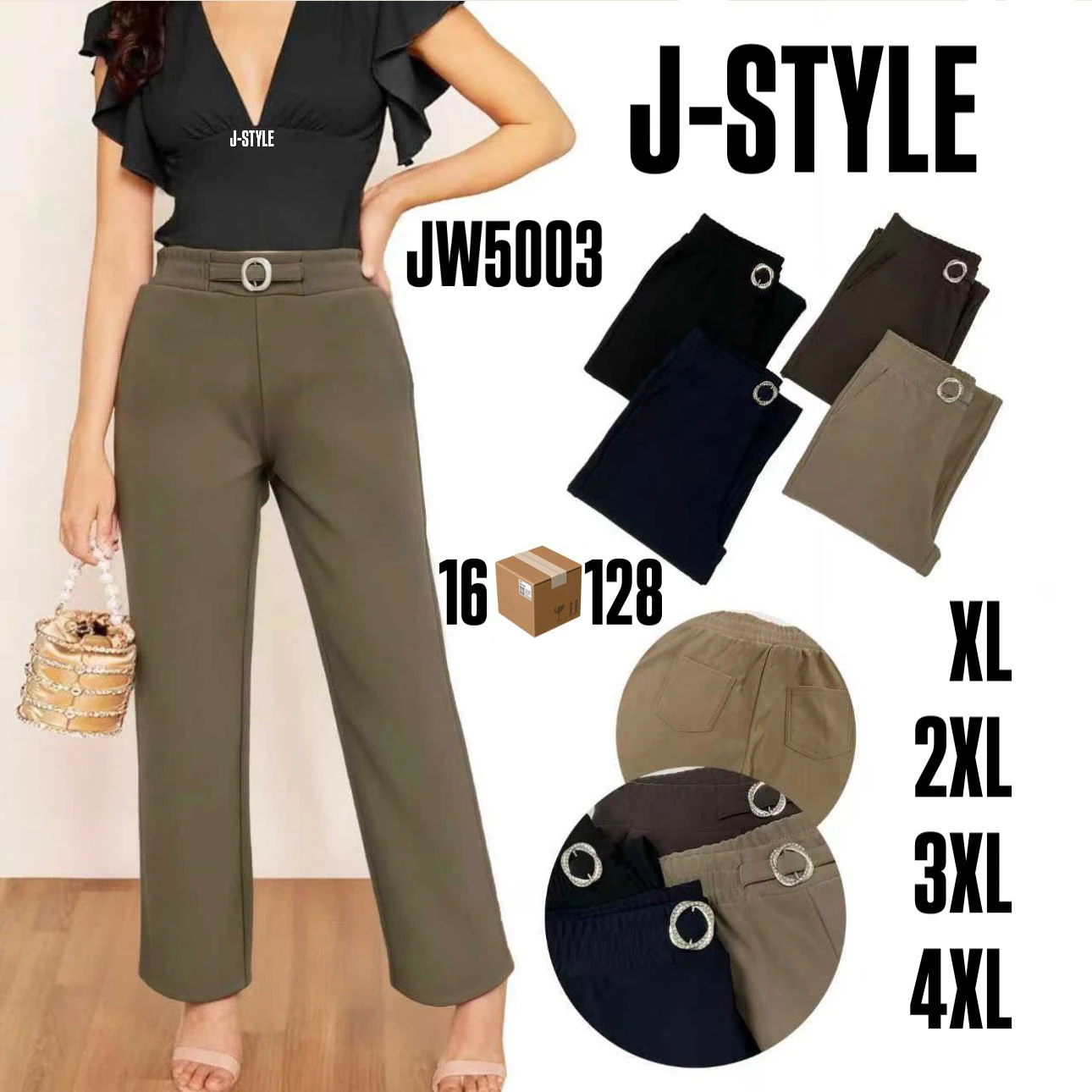 Pantalones casuales de mujer-JW5003