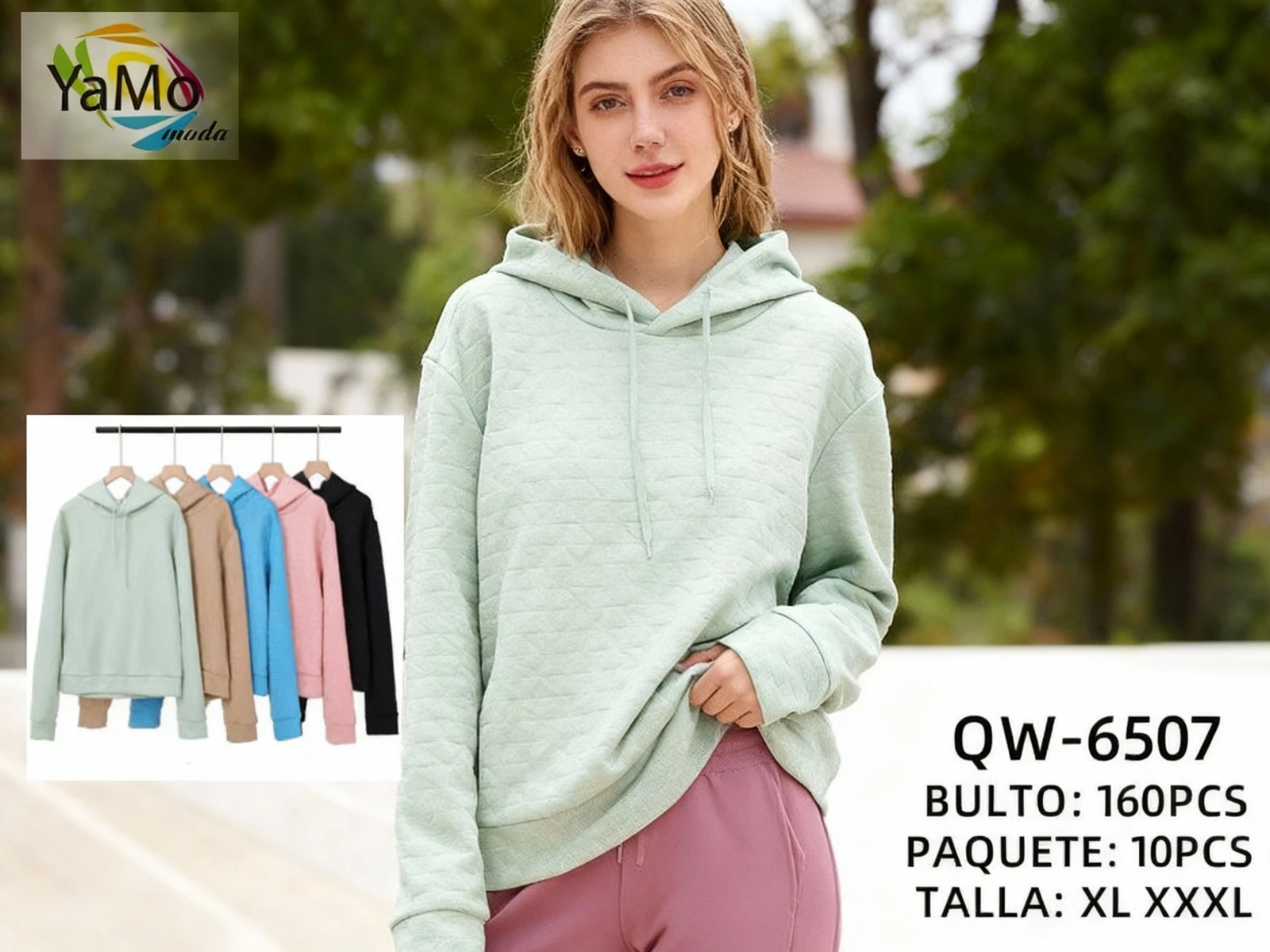 Sudadera con Capucha Acolchada-QW6507
